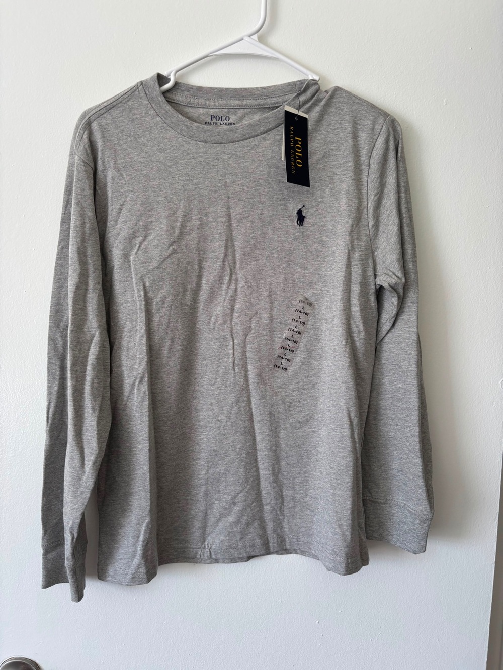 Polo by Ralph Lauren Heather Gray Long-Sleeve Tee with Navy Pony